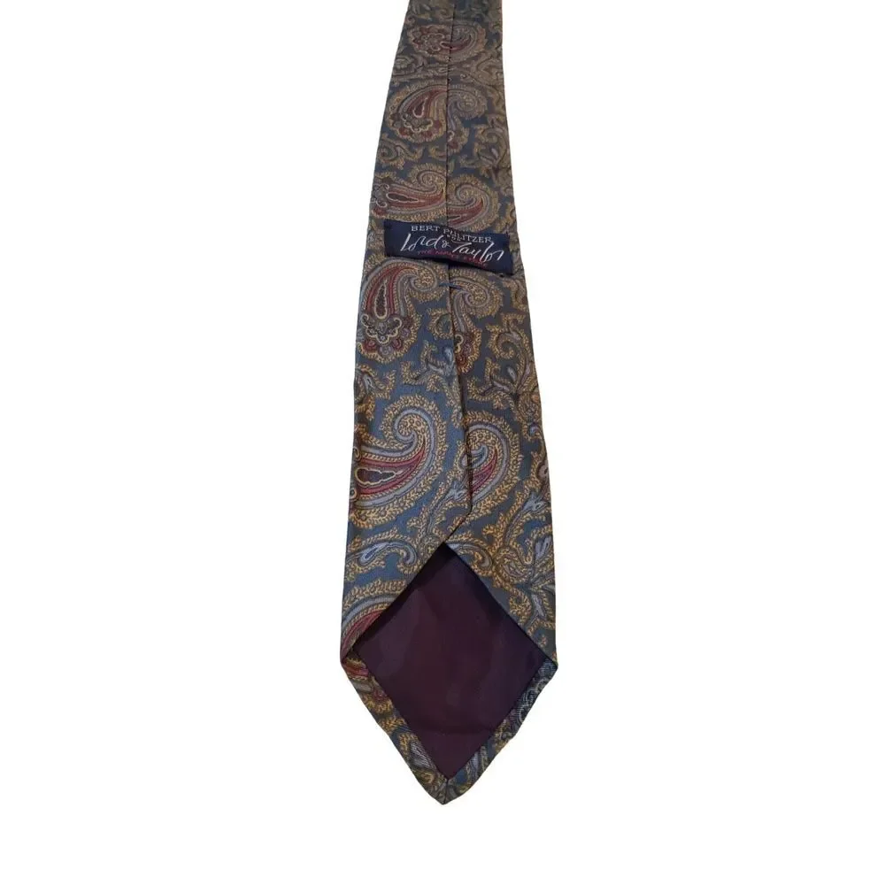 Vintage Burt Pulitzer For Lord And Taylor All Silk Neck Tie‎ Paisley